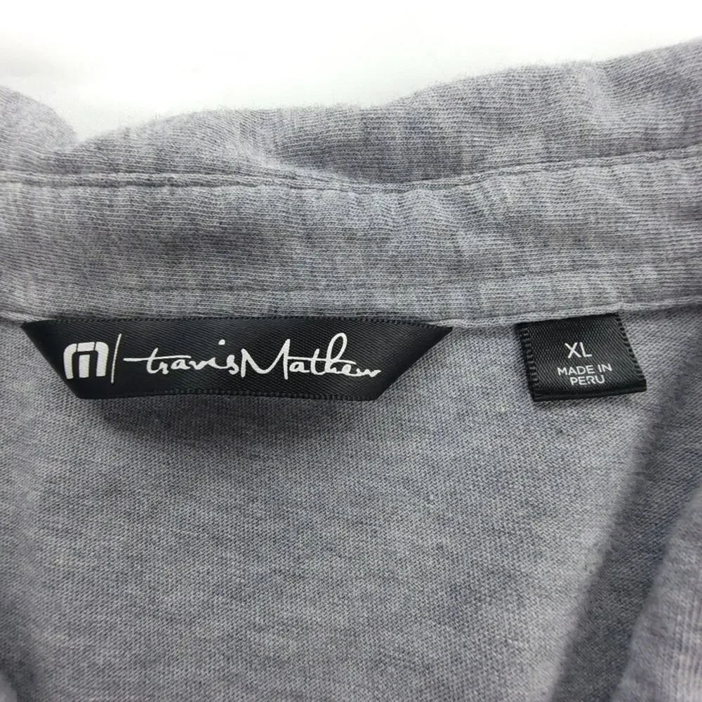 TRAVIS MATHEW Ombre Golf Polo Short Sleeve Casual Shirt Black Gray Athleisure XL - Picture 2 of 10